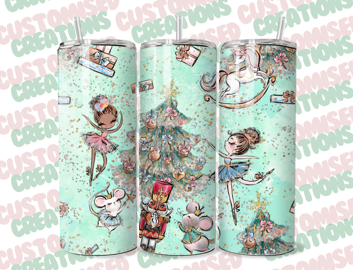 20oz Christmas blue tumbler