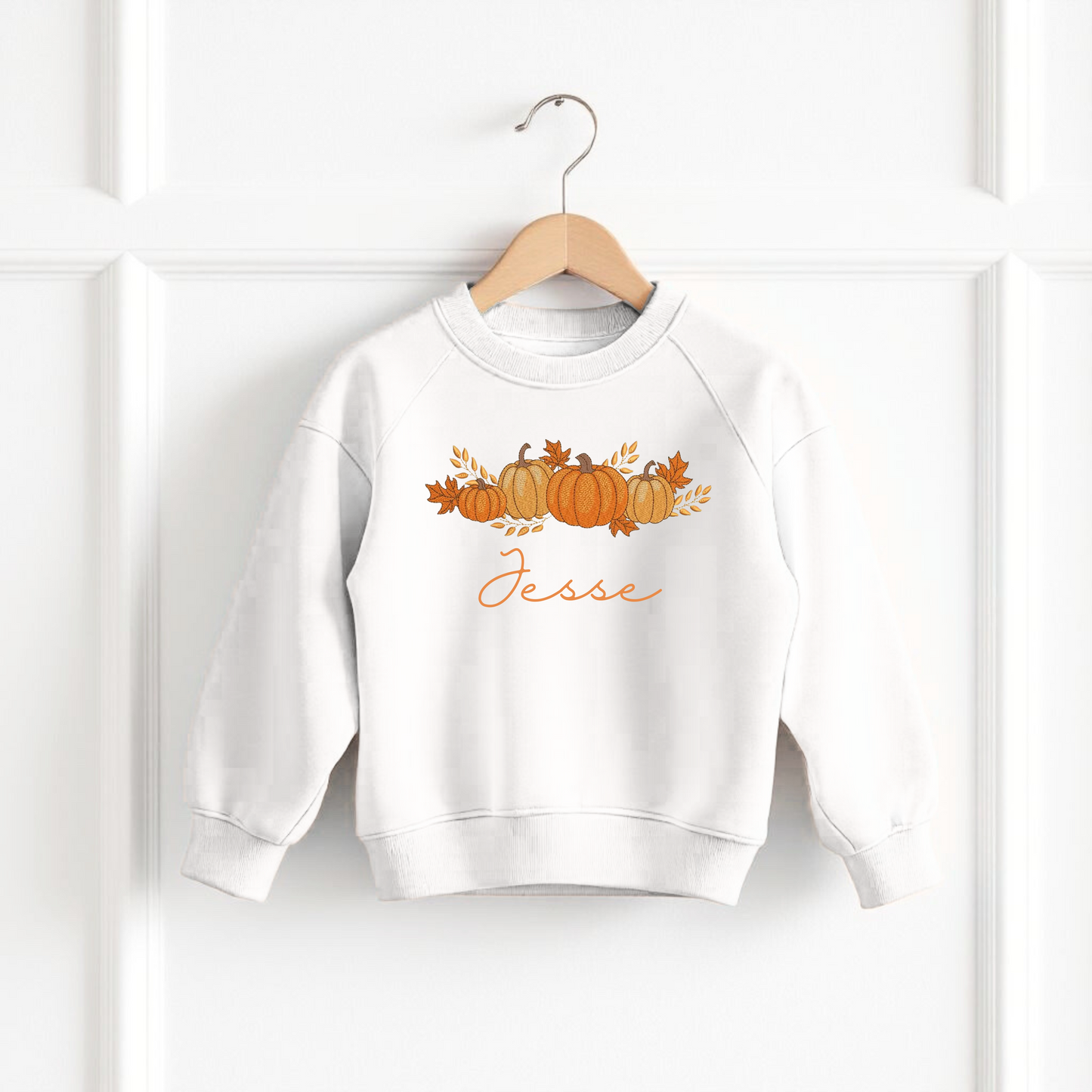 Embroidered Halloween sweatshirt - pumpkin - 4 colours