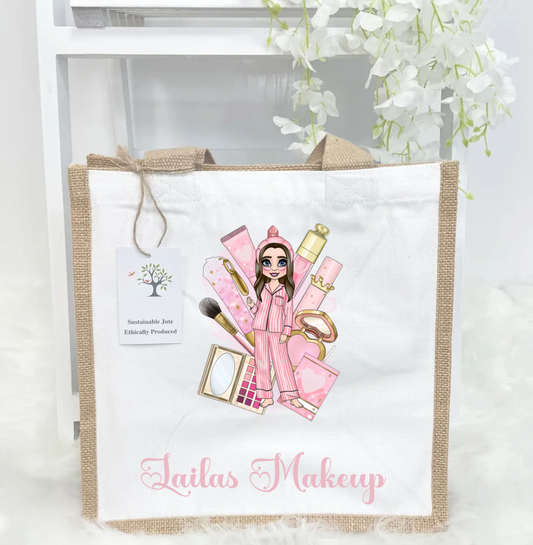 Makeup girl tote bag