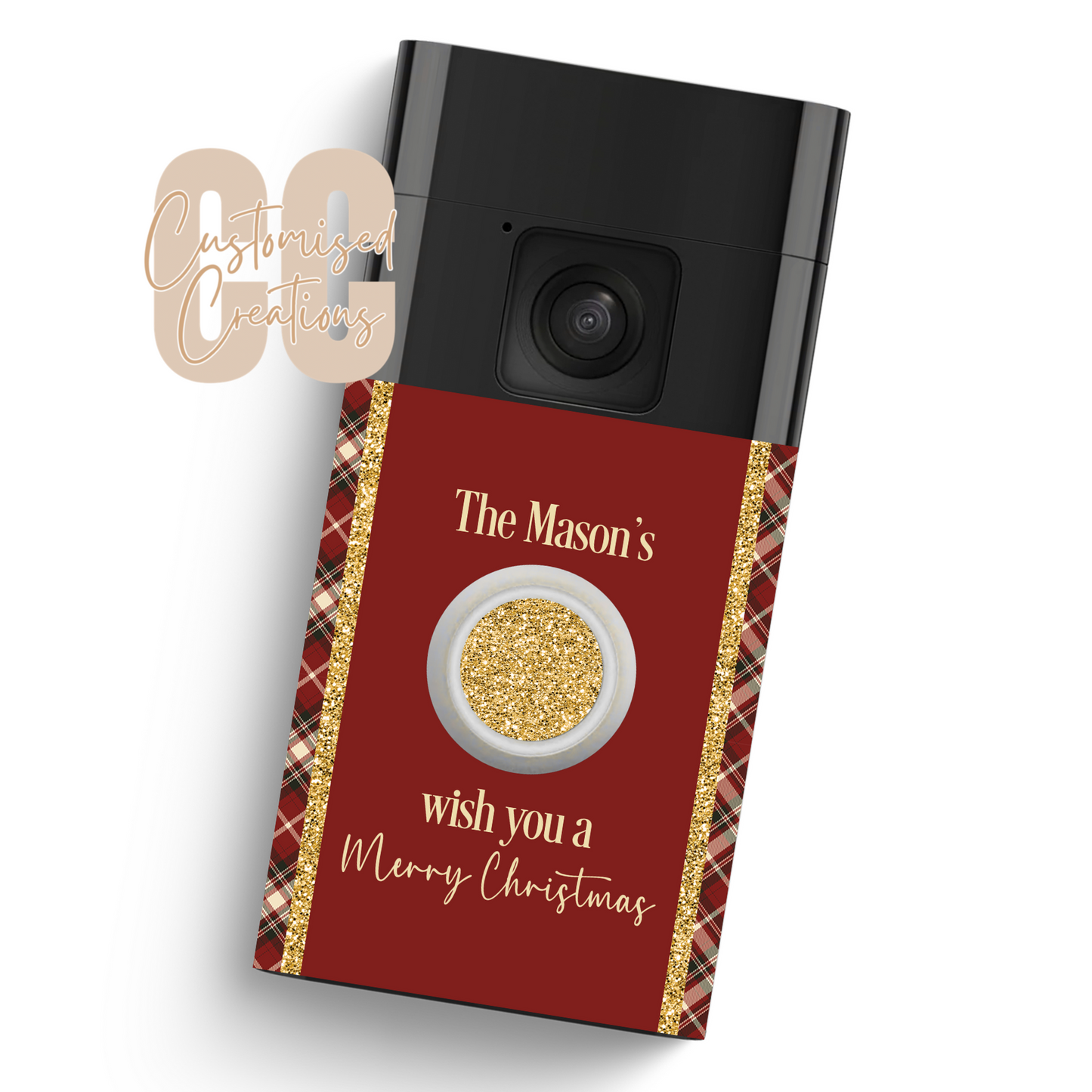 Ring doorbell decal - Santa or tartan
