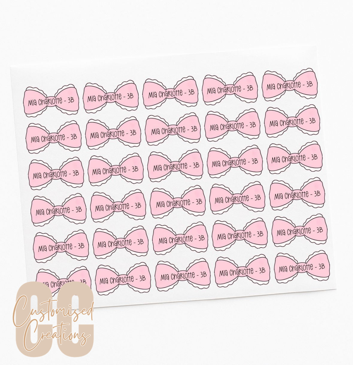 Bow name labels - iron on