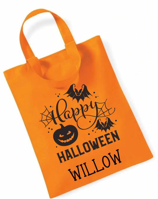 Trick or treat bag - orange - happy Halloween