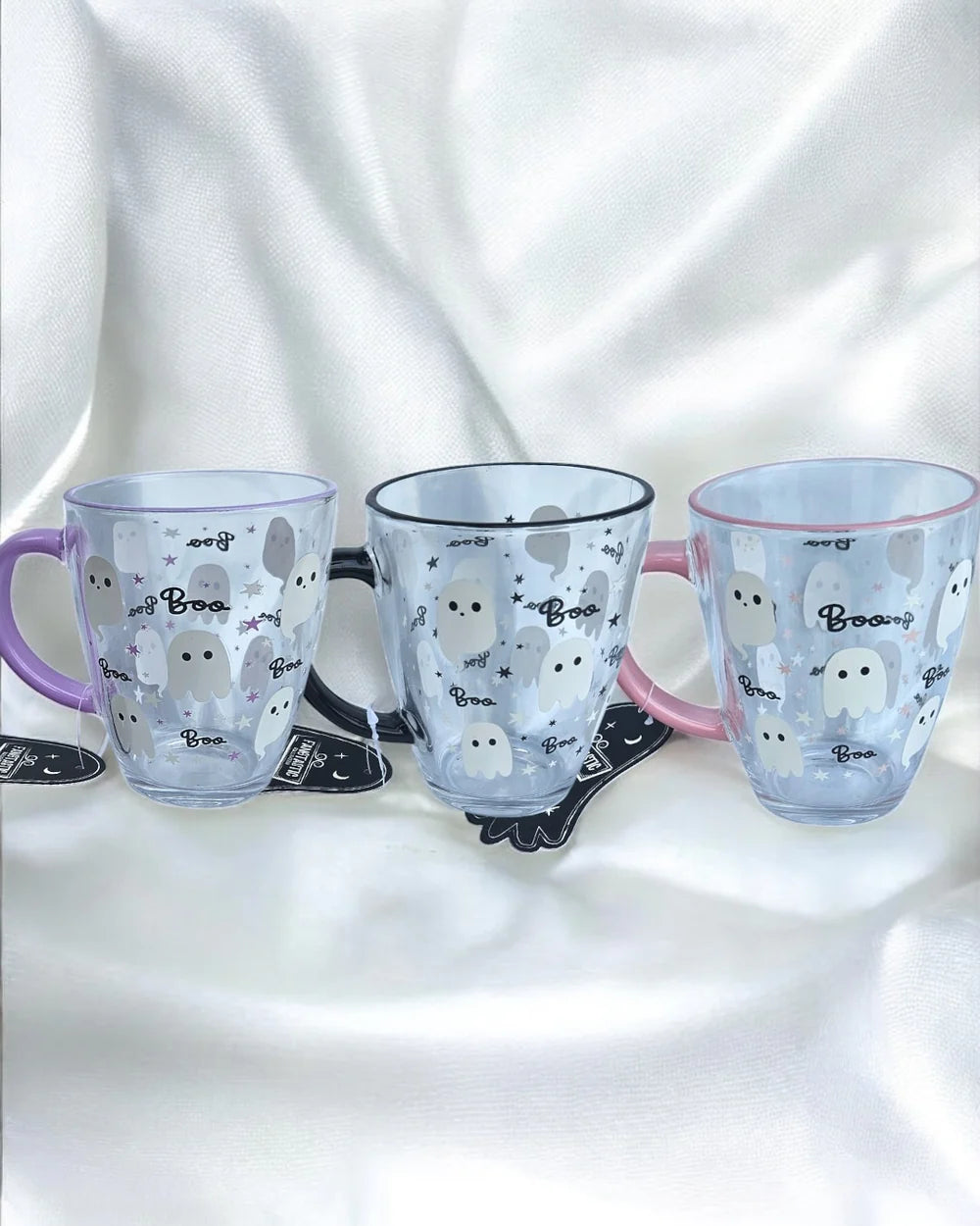 Halloween glass can and/or mug - purple, pink or black