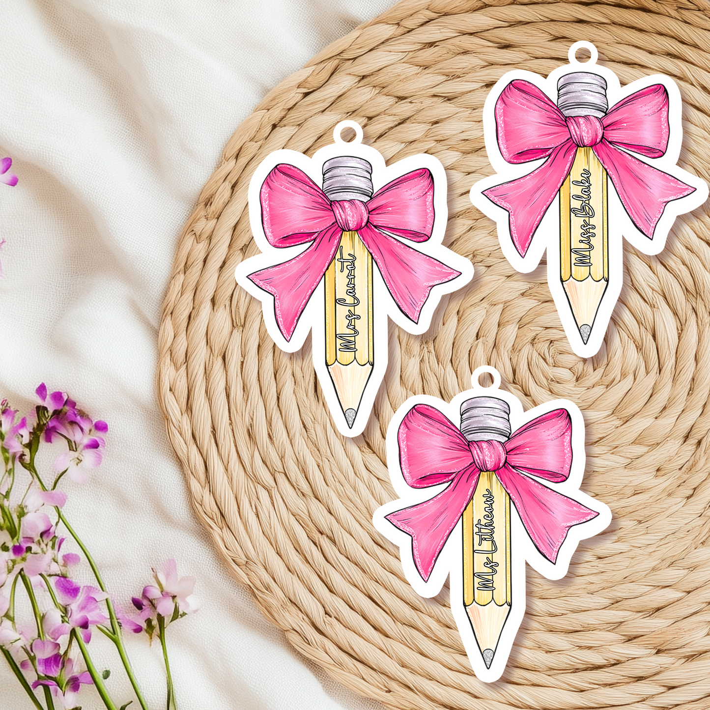 Acrylic pencil keyring