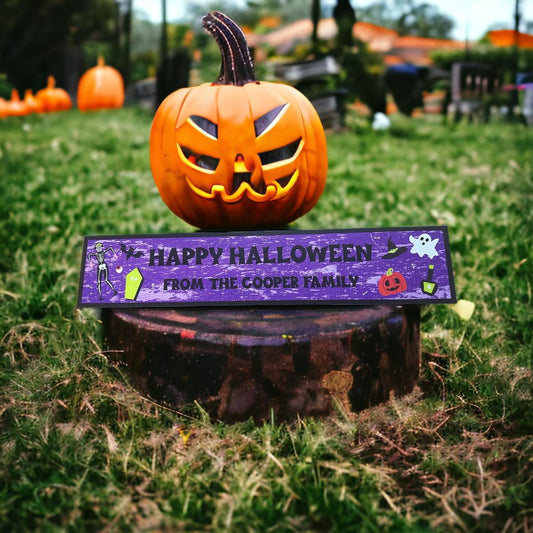 Purple Halloween sign