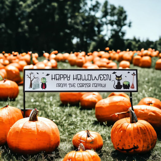 White Halloween sign
