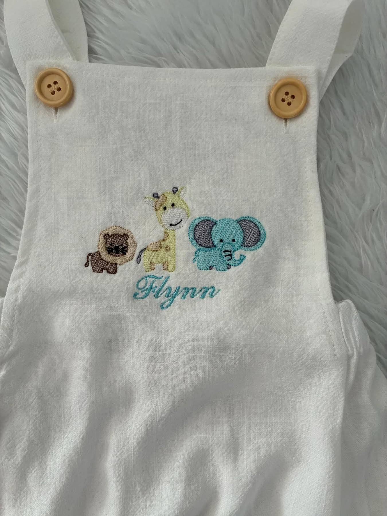 Embroidered animal romper