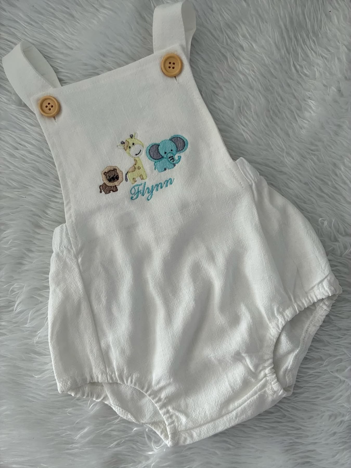 Embroidered animal romper