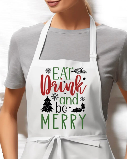 Christmas apron - eat, drink and be merry