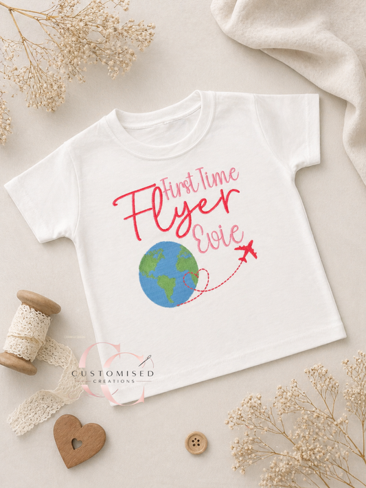 Embroidered little flyer tshirt