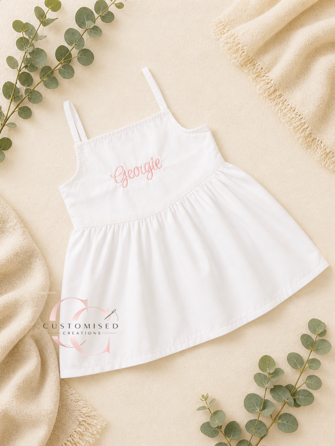 Embroidered Strappy Dress - Various Colours