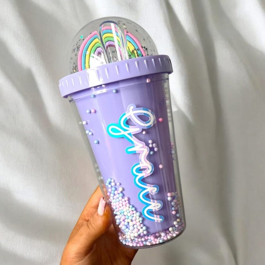 Rainbow dome tumbler with straw 450ml
