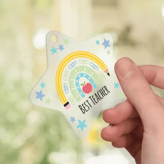 Teacher keyring blue