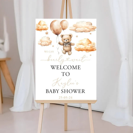 Bear Baby Shower Welcome Board