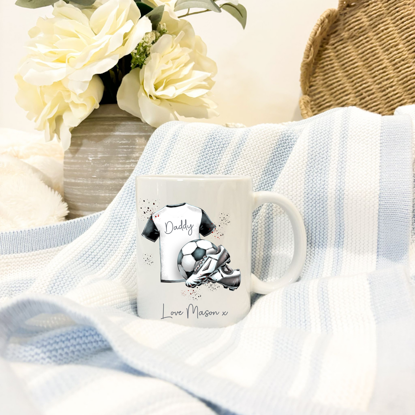 Black football strip mug and/or coaster