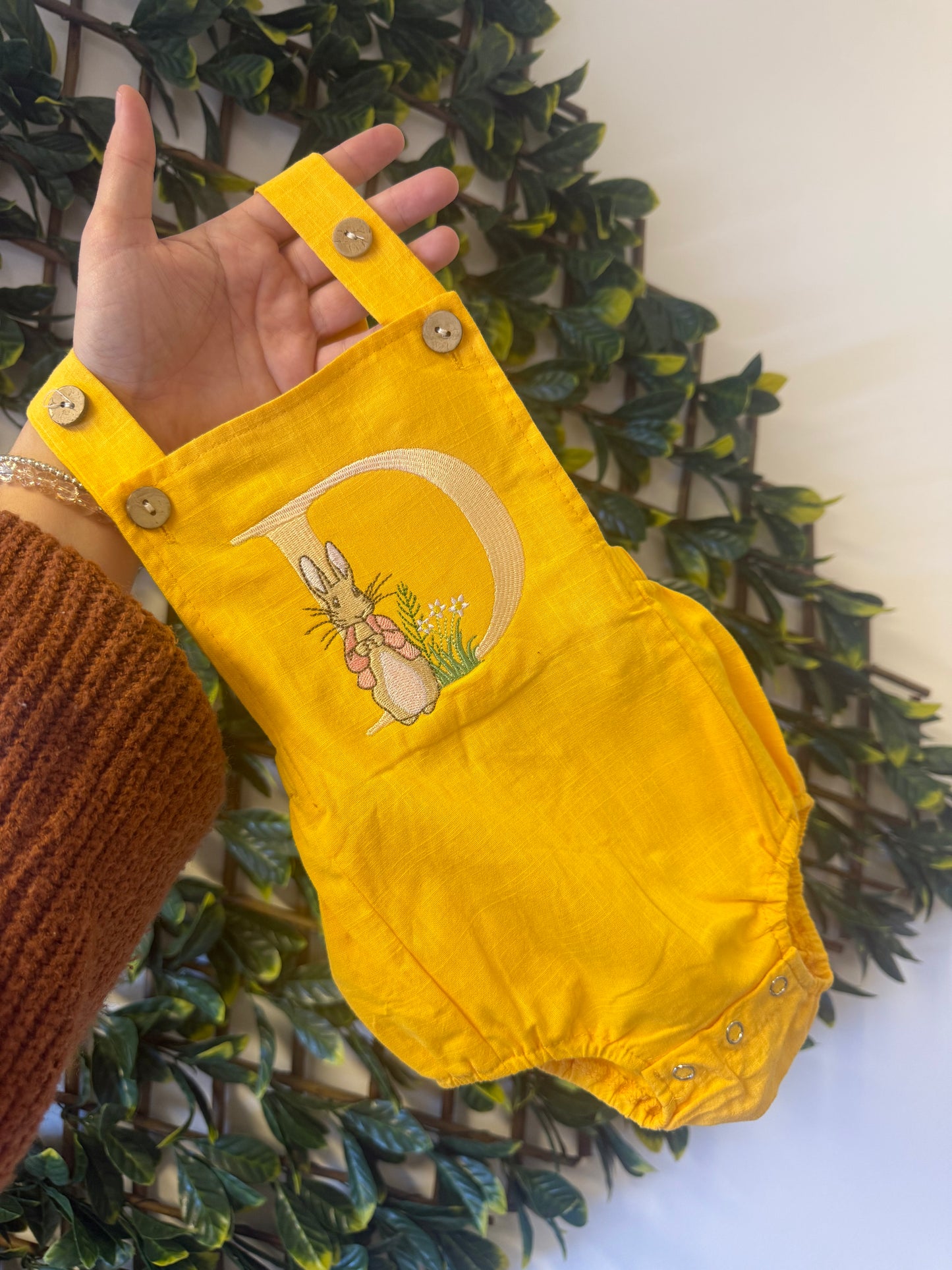 Embroidered Peter rabbit romper