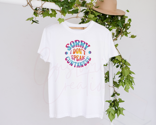 Sorry I don't speak... adult tshirt