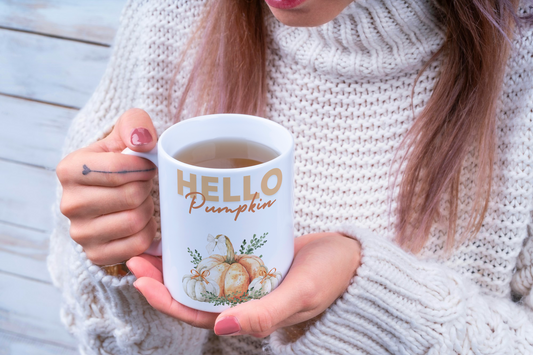 Hello pumpkin mug