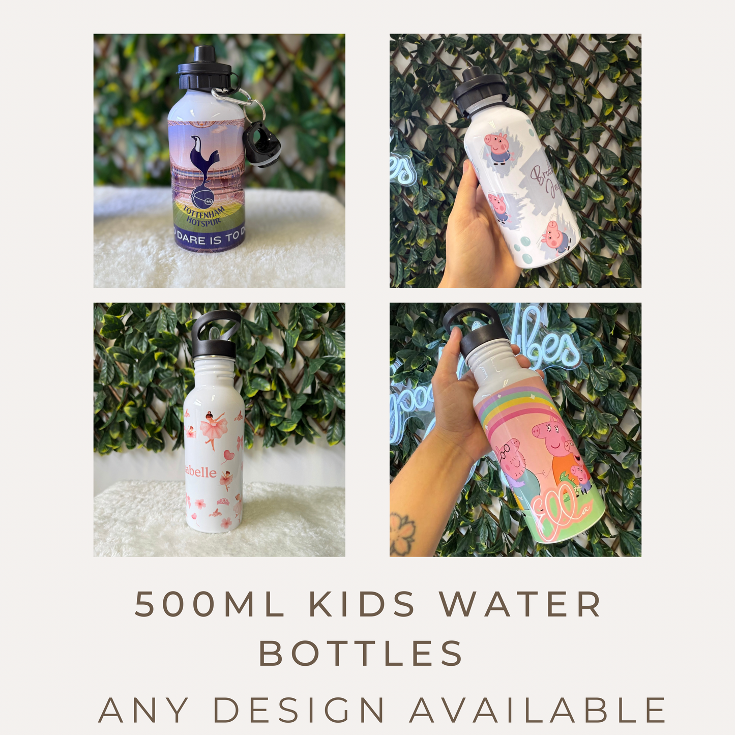 Personalised Kids Water Bottle – 500ml | Any Design Available