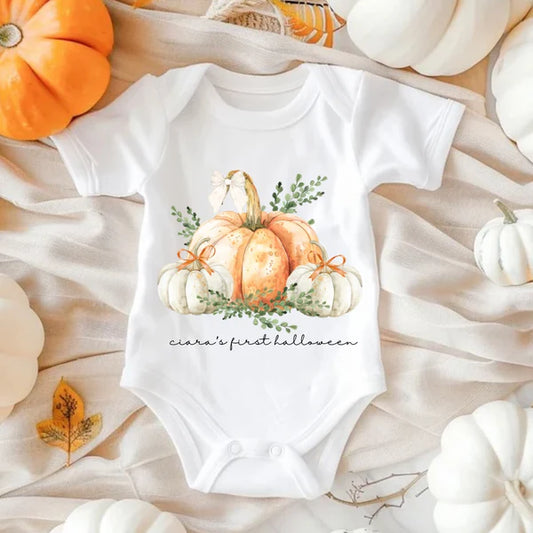White pumpkin vest - orange