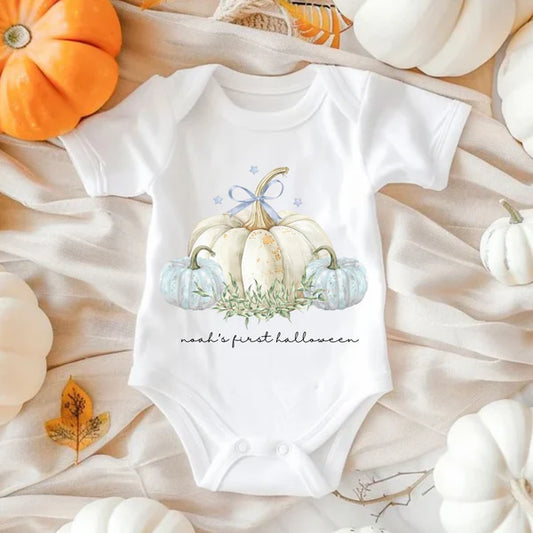 White pumpkin vest - blue