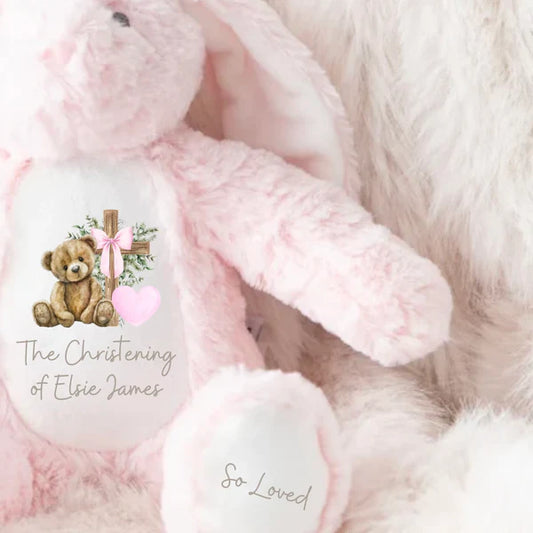 Pink christening bear